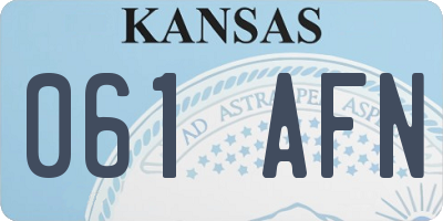 KS license plate 061AFN