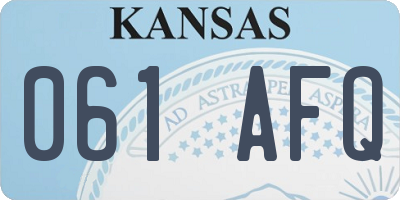 KS license plate 061AFQ