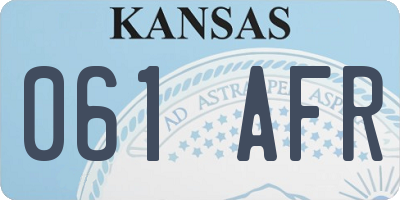 KS license plate 061AFR