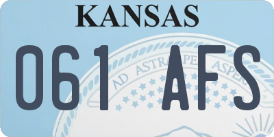 KS license plate 061AFS