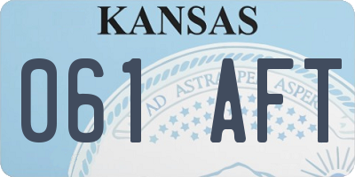 KS license plate 061AFT