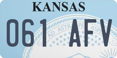 KS license plate 061AFV