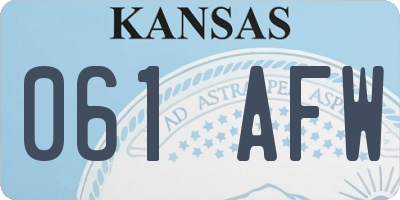 KS license plate 061AFW