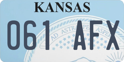 KS license plate 061AFX