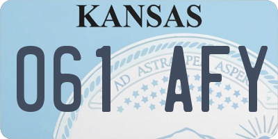 KS license plate 061AFY