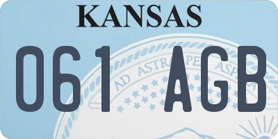 KS license plate 061AGB