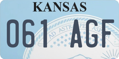 KS license plate 061AGF