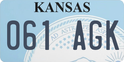 KS license plate 061AGK