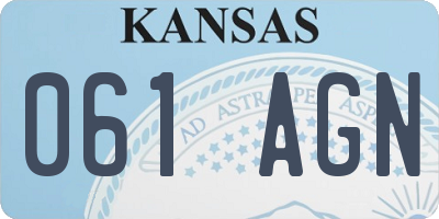 KS license plate 061AGN