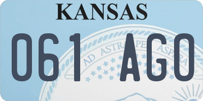 KS license plate 061AGO