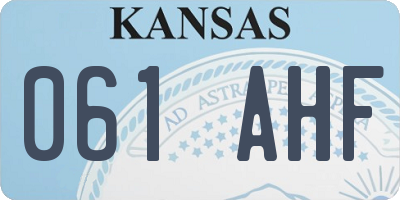 KS license plate 061AHF