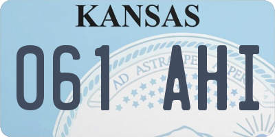 KS license plate 061AHI