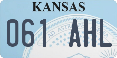 KS license plate 061AHL