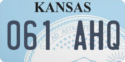 KS license plate 061AHQ