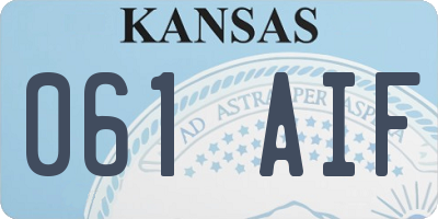 KS license plate 061AIF