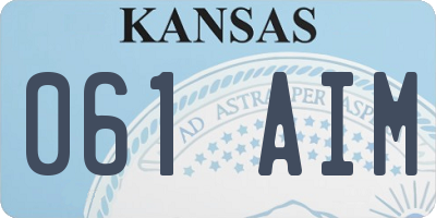 KS license plate 061AIM
