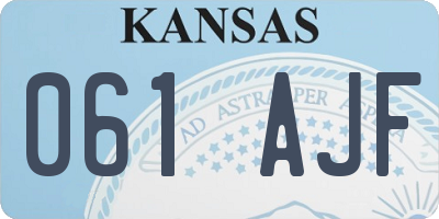 KS license plate 061AJF