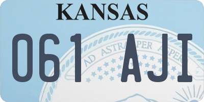 KS license plate 061AJI