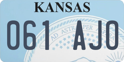 KS license plate 061AJO