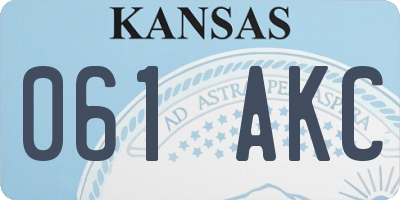 KS license plate 061AKC