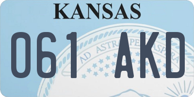 KS license plate 061AKD