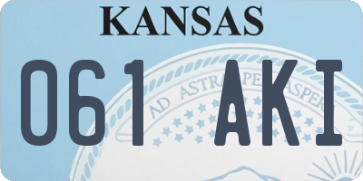 KS license plate 061AKI
