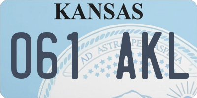 KS license plate 061AKL