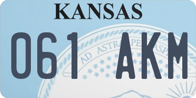 KS license plate 061AKM