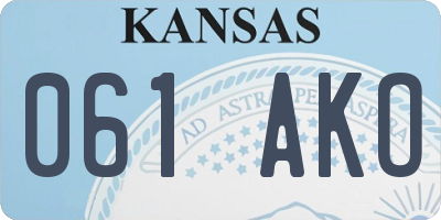 KS license plate 061AKO