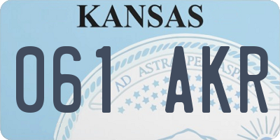 KS license plate 061AKR