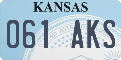 KS license plate 061AKS