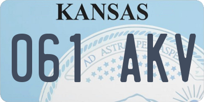 KS license plate 061AKV