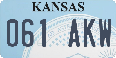 KS license plate 061AKW