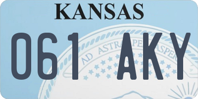 KS license plate 061AKY