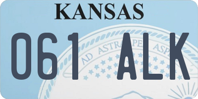KS license plate 061ALK