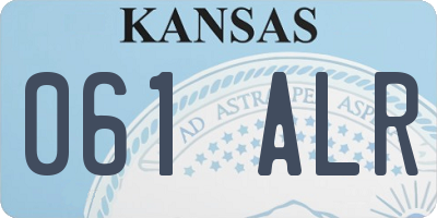 KS license plate 061ALR