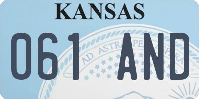 KS license plate 061AND