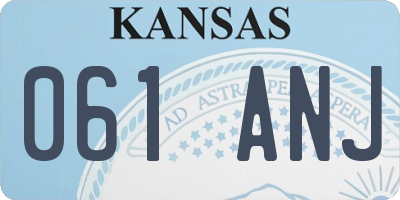 KS license plate 061ANJ