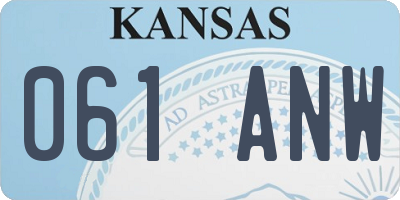 KS license plate 061ANW