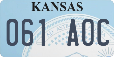 KS license plate 061AOC