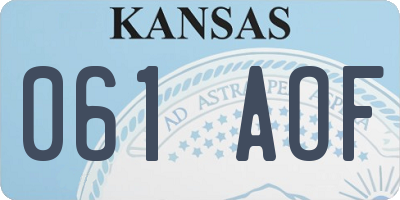 KS license plate 061AOF