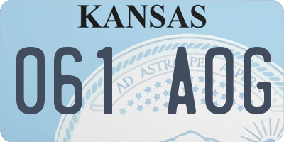 KS license plate 061AOG