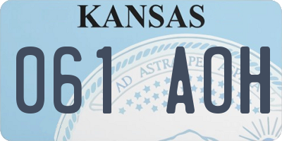 KS license plate 061AOH