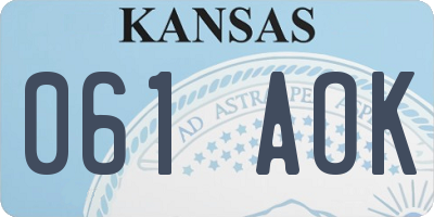KS license plate 061AOK