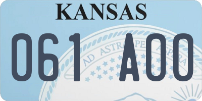 KS license plate 061AOO
