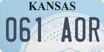 KS license plate 061AOR