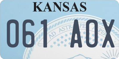 KS license plate 061AOX