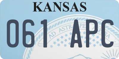 KS license plate 061APC