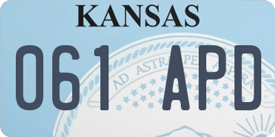 KS license plate 061APD