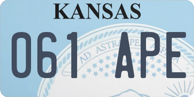 KS license plate 061APE